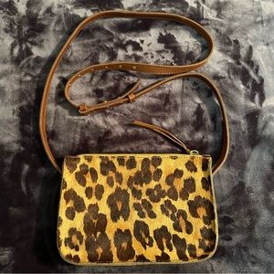Madewell Calf Hair Leopard Print Crossbody